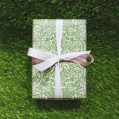 green wrapping paper